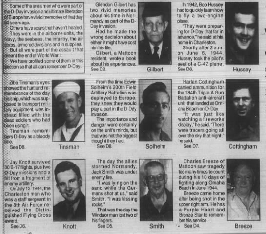 Some of the area men who were part of D-Day